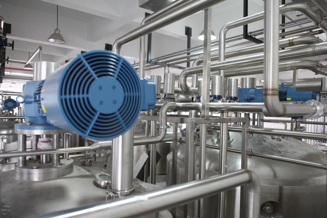 Industrial centrifugal pump machinery in an operating plant