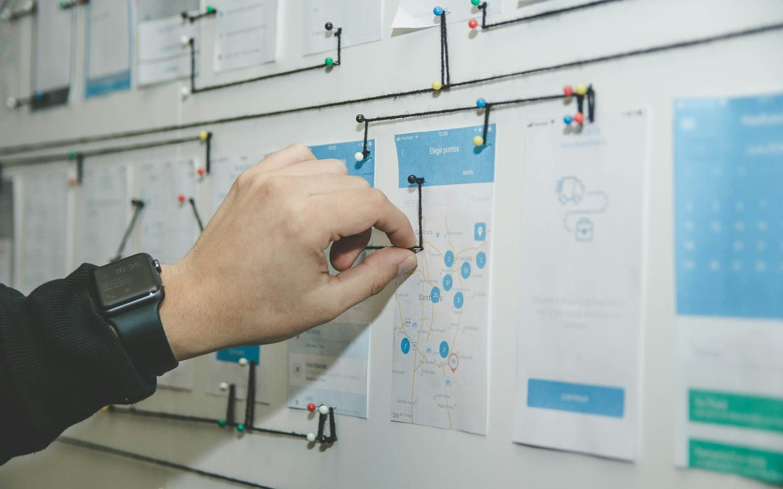 Project planning software timeline open on a desktop monitor