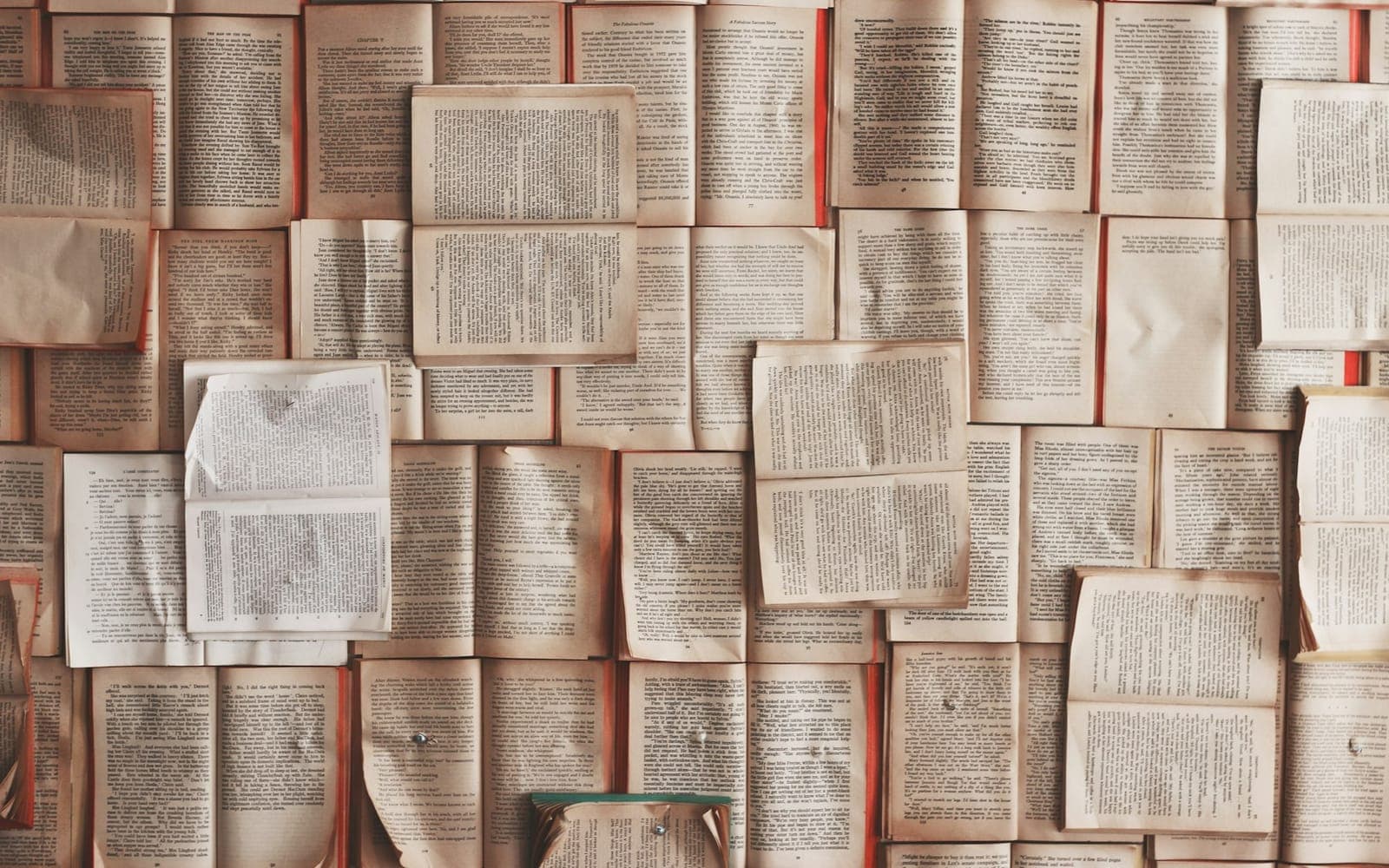 Open book pages arranged for print layout and publishing design