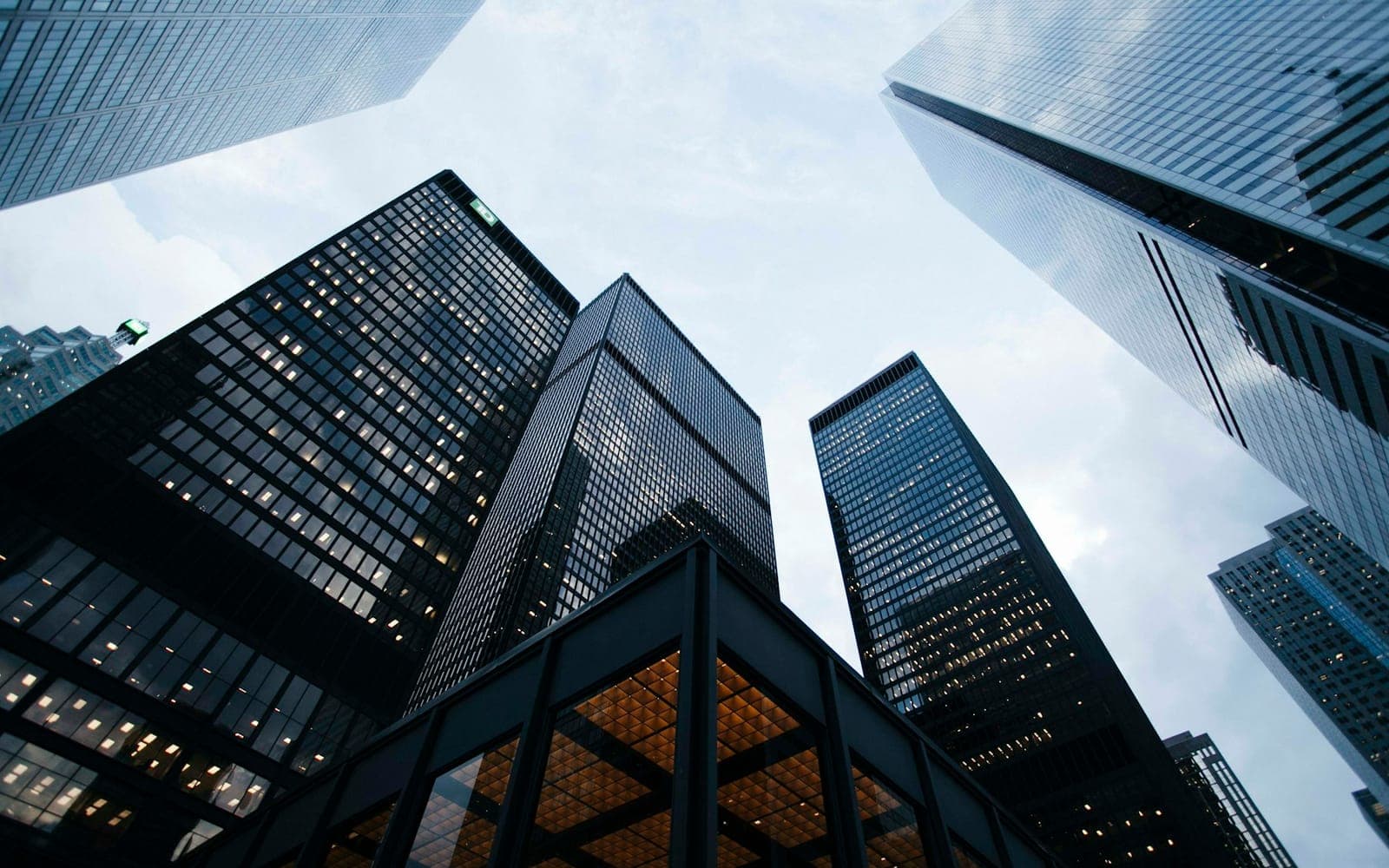 Glass skyscraper facade representing modern building modelling