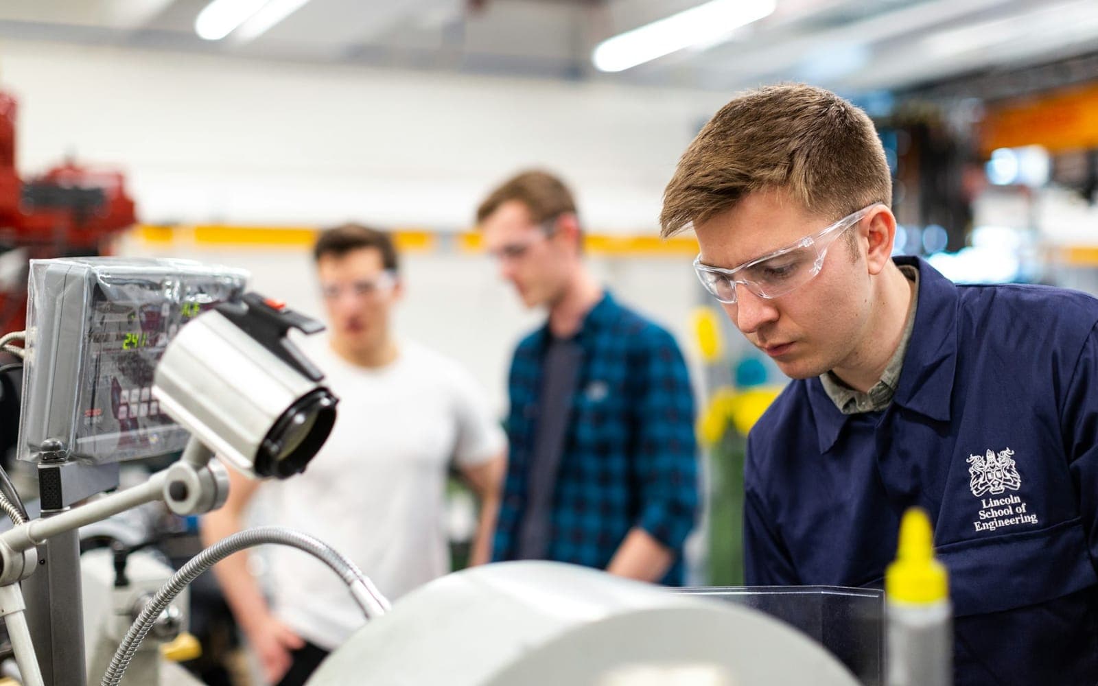 Hands-on technical skills practice at a workshop bench