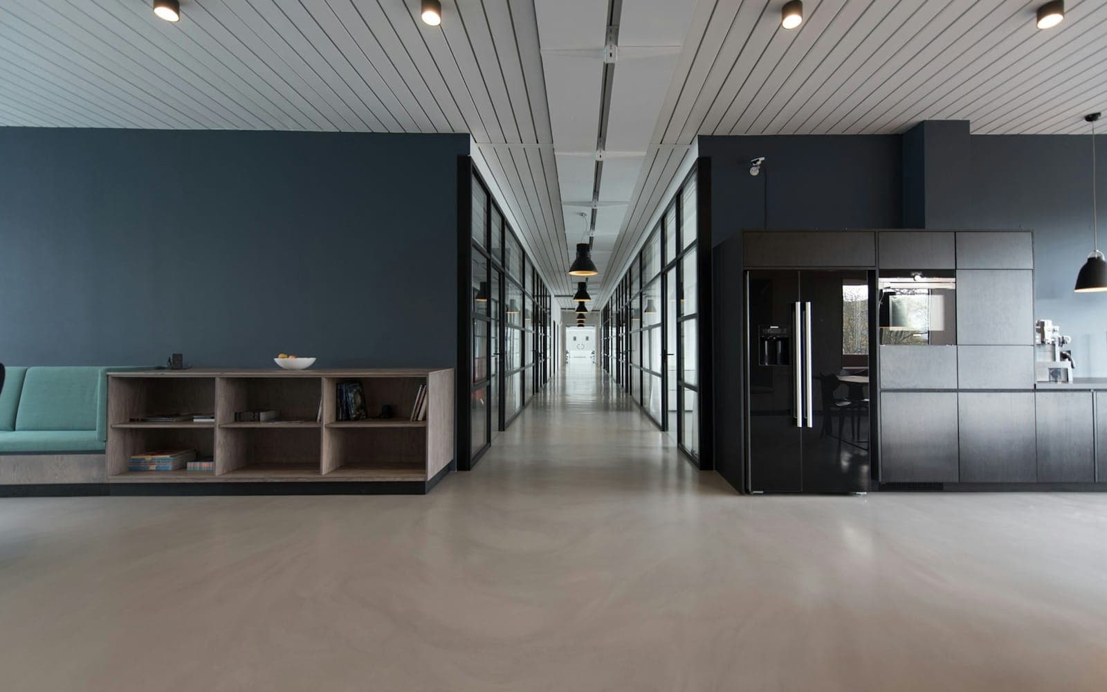 Bright office corridor in an educational administration building